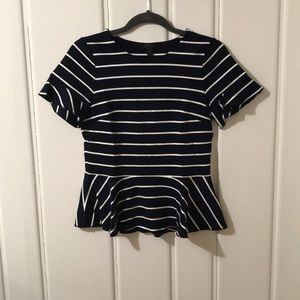 JCrew peplum tip with flutter sleeve